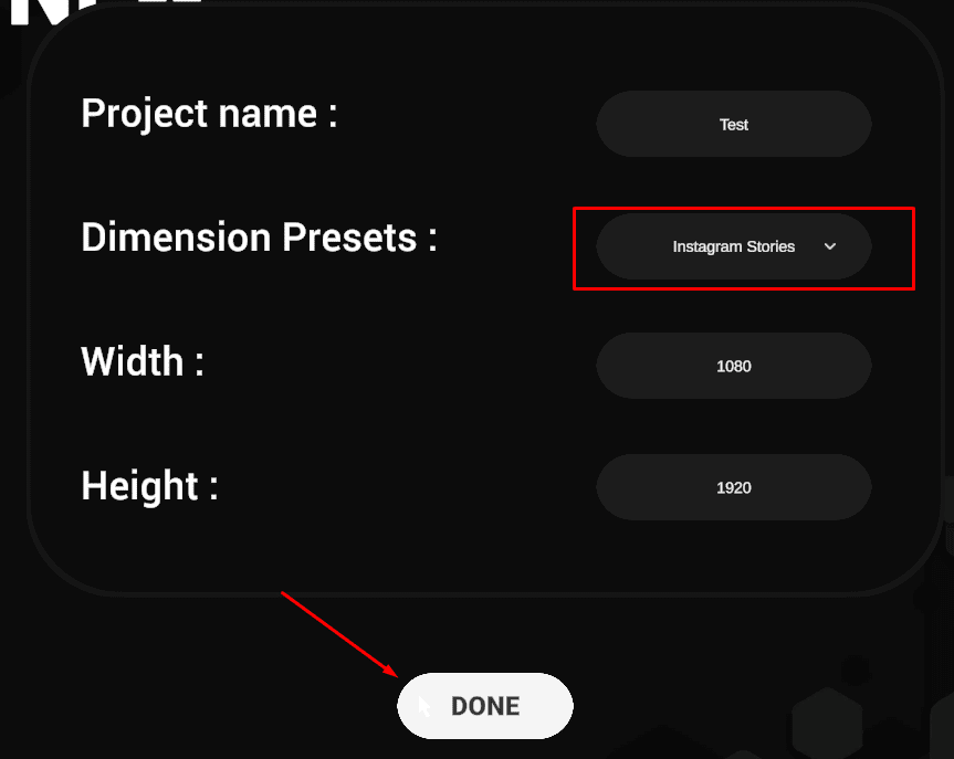 dimension presets